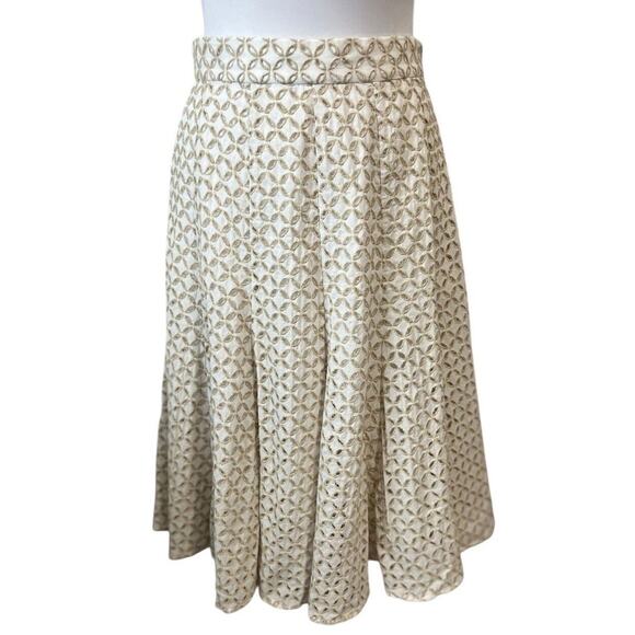 VESTI INC Women's 8 Black Ivory Embroidered Eyelet Hi-Lo Flare Feminine 2 Skirts - Picture 2 of 9